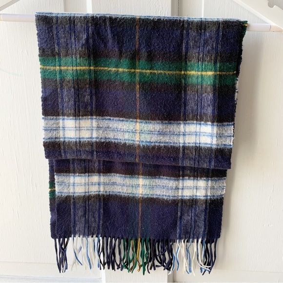 Acrylic Plaid Scarf V. FRAAS The Scarf Source German Blue and Green Soft - Picture 2 of 10